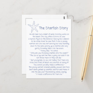Starfish Gedicht, die Starfish Geschichte, Foster Postkarte