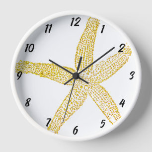Starfish Gold Glitzern Beach House Gelb Uhr