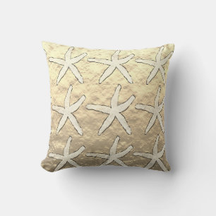 Starfish Golden Foil Niedliches Muster Shiny Beach Kissen