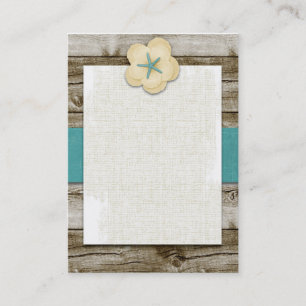 Starfish-Hibiskus-Vintage hölzerne Geschäfts-Kar Visitenkarte