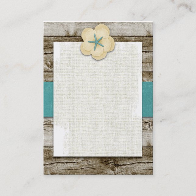 Starfish-Hibiskus-Vintage hölzerne Geschäfts-Karte Visitenkarte (Vorderseite)