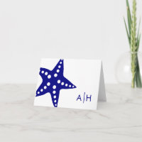 Starfish Hochzeit geklappt Dankeschön Karten, Navy