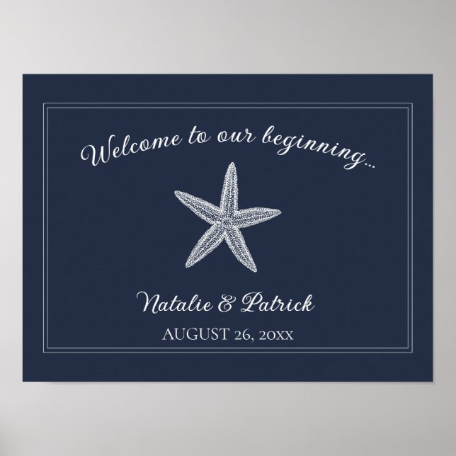 Starfish Hochzeitplakat Poster (Vorne)