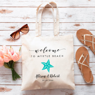 Starfish-Hochzeits-Willkommens-Tasche, Türkis-Bla Tragetasche