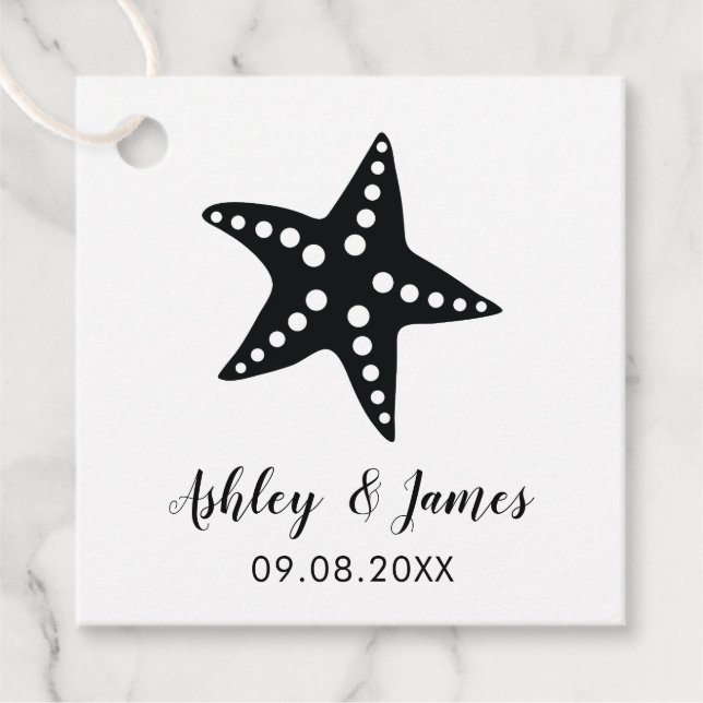 Starfish Hochzeitsgeschenk Tag, Beach Gefallen, Sc Geschenkanhänger (Vorderseite)