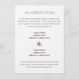Starfish Hochzeitskarte Begleitkarte
