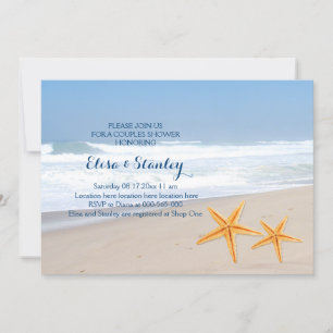Starfish Hochzeitspaare am Strand Dusche Einladung