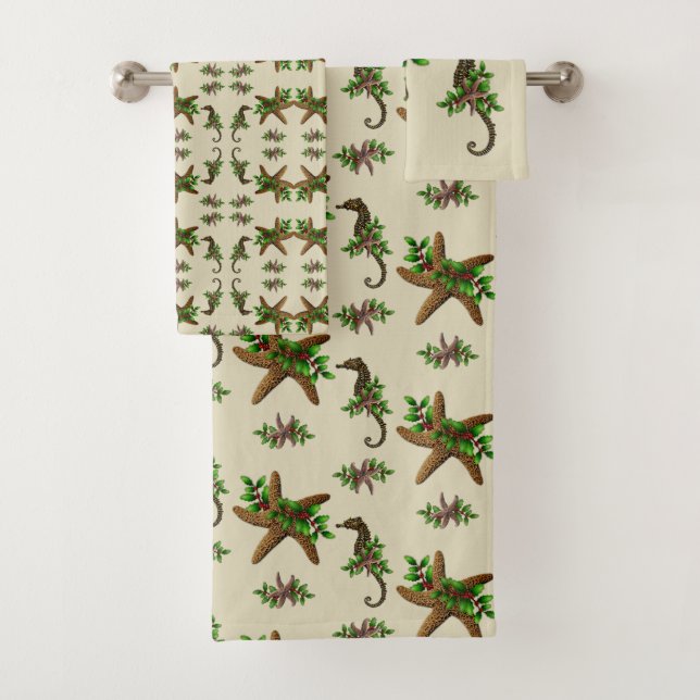 Starfish Horst Weihnachtsbadehandtuch Set (Insitu)