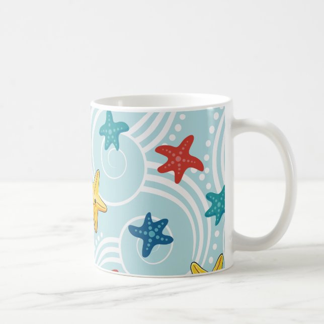 Starfish im Wirblen Ozean Kaffeetasse (Rechts)