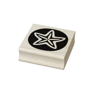 Starfish in Black Circle Gummistempel