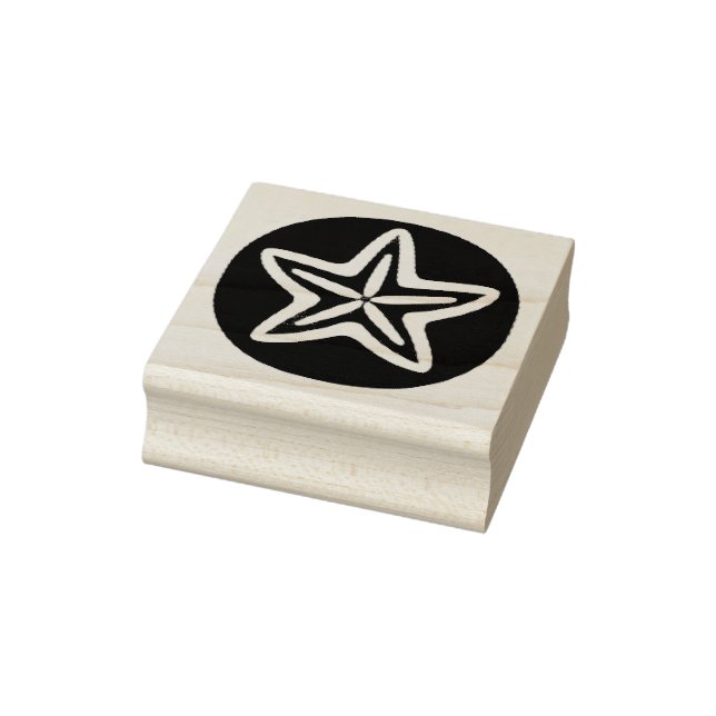 Starfish in Black Circle Gummistempel (Stempel)