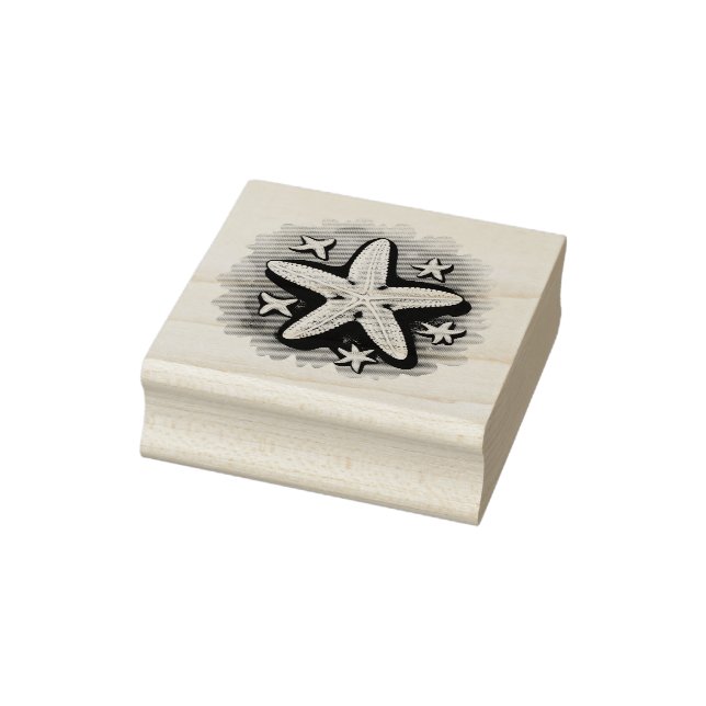 Starfish in Black Gummistempel (Stempel)