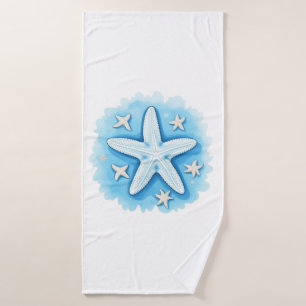Starfish in Blau Badehandtuch