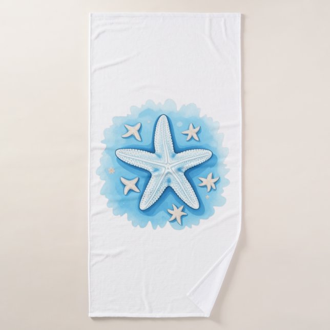 Starfish in Blau Badehandtuch (Badehandtuch)