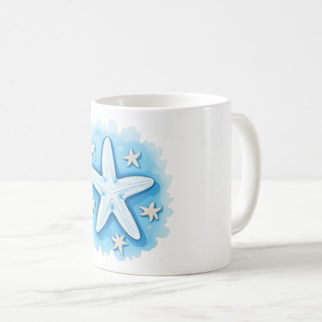 Starfish in Blue Kaffeetasse (VorderseiteRechts)