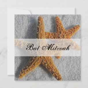 Starfish in der Sand-Bat Mitzvah Einladung