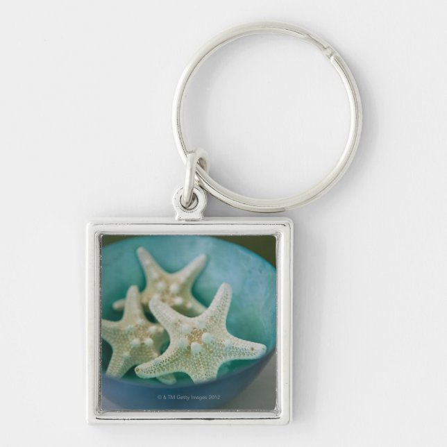Starfish in der Schüssel Schlüsselanhänger (Vorne)