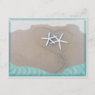 Starfish in Herzpostkarte Postkarte