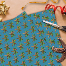 Starfish in Holly Deep Sea Blue Beach Seidenpapier