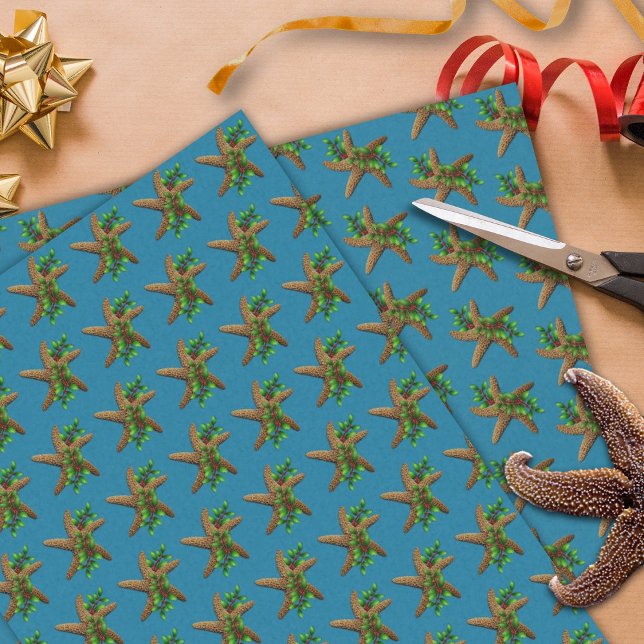 Starfish in Holly Deep Sea Blue Beach Seidenpapier (Von Creator hochgeladen)