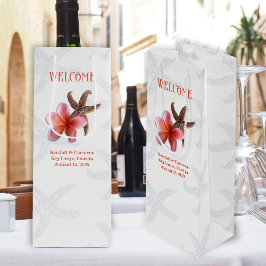 Starfish in Plumeria Hochzeit in Urlaubsort Willko Geschenktüte Für Weinflaschen