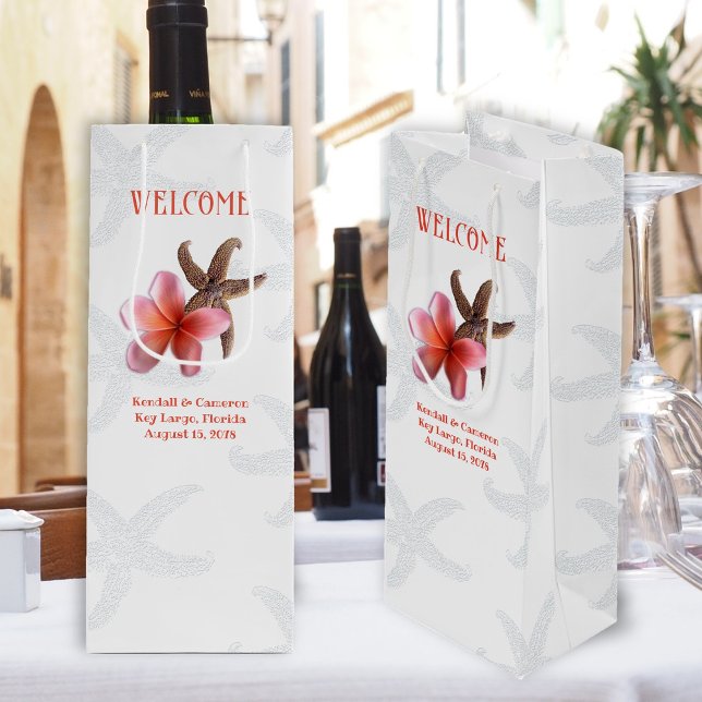 Starfish in Plumeria Hochzeit in Urlaubsort Willko Geschenktüte Für Weinflaschen (Von Creator hochgeladen)