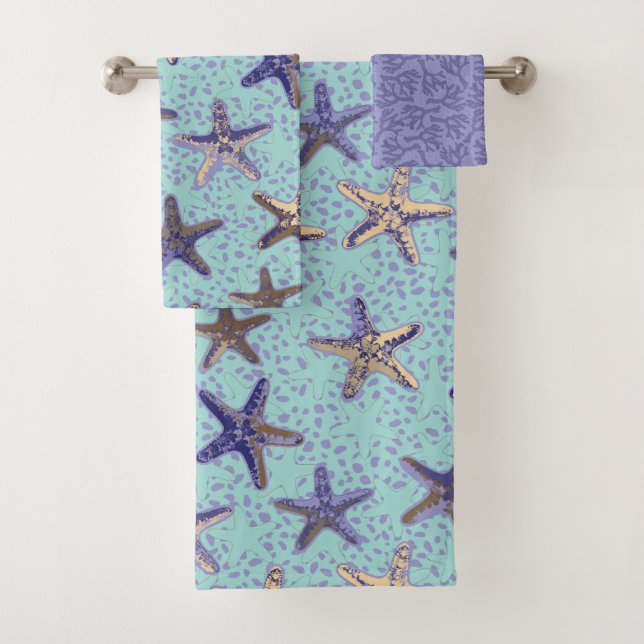 Starfish in Sand mit Coralize Badhandtuch Set (Insitu)