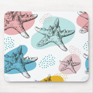 Starfish in trendigen Farben, elegantes Muster Mousepad