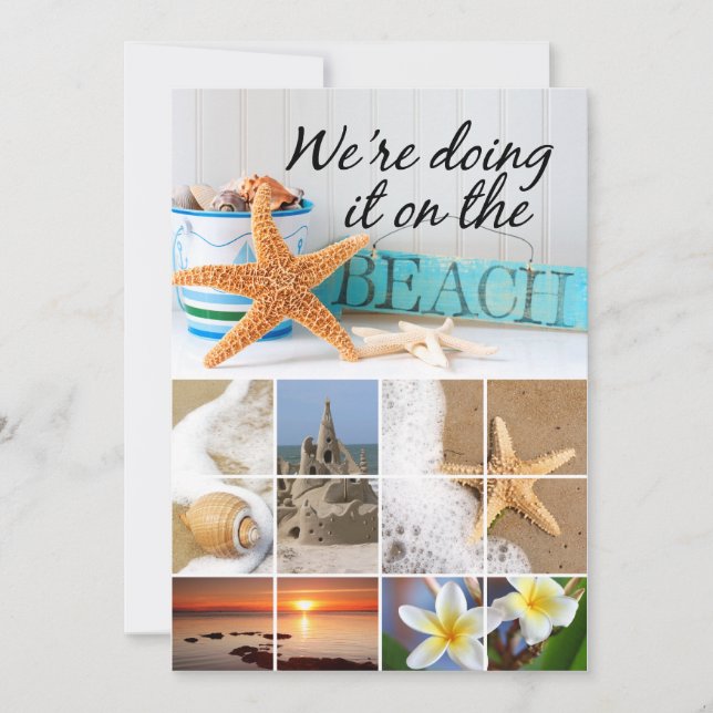 Starfish informelle Beach-Hochzeit Einladung (Vorderseite)