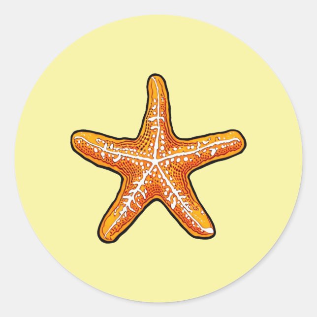 Starfish Klassischer Rundsticker Runder Aufkleber (Vorderseite)