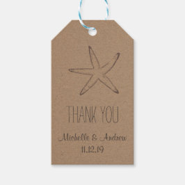 Starfish Kraft Paper | Nautical Wedding Danke Geschenkanhänger