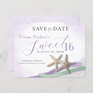 Starfish Lace Sweet 16 Save the Date