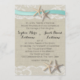 Starfish Lace und Ribbon Einladung