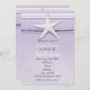 Starfish Lavender Lila Elegant Beach Einladungen