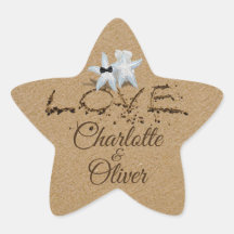 Starfish Liebe in Sandtypografie-Aufklebern