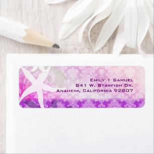 Starfish Lila Beach Hochzeit Rücksendeadresse