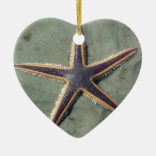 Starfish Lila Seestern am Strand Keramik Ornament