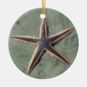 Starfish Lila Seestern am Strand Keramikornament