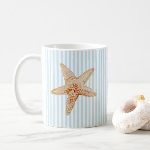 Starfish Malerei Blue Stripe Art Tasse