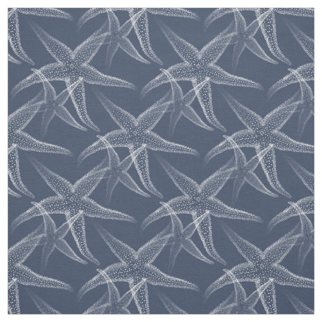 Starfish-Marine-Blau-Strand-Gewebe Stoff (Muster)