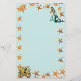 Starfish, Meerjungfrau und Kraken 5,5 x 8,5 Briefpapier