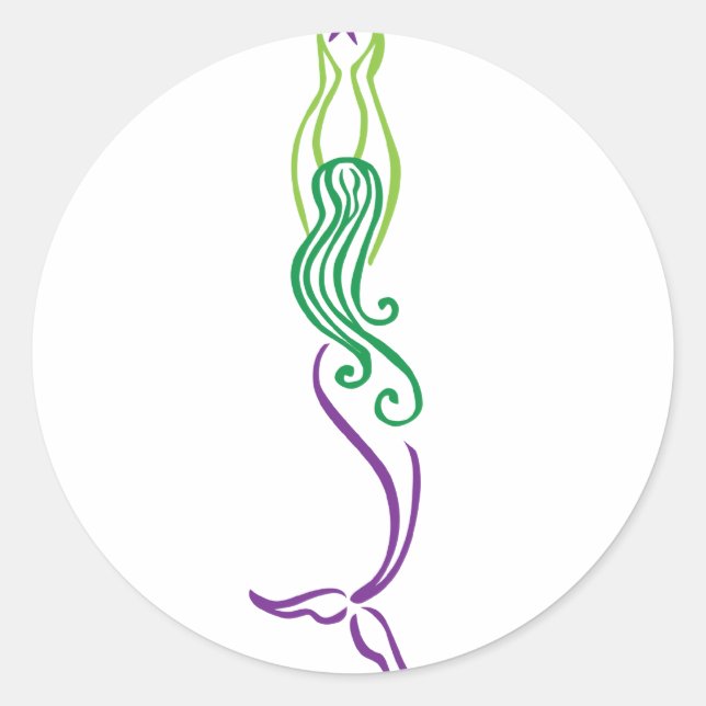 Starfish Mermaid Runder Aufkleber (Vorderseite)