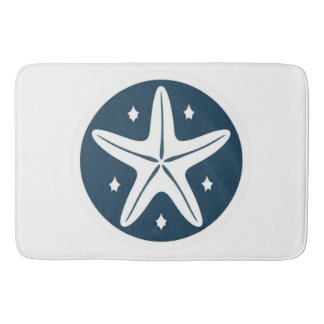 Starfish mit weißen Sternen Badematte
