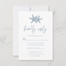 Starfish Modern Dusty Blue Beach Hochzeit