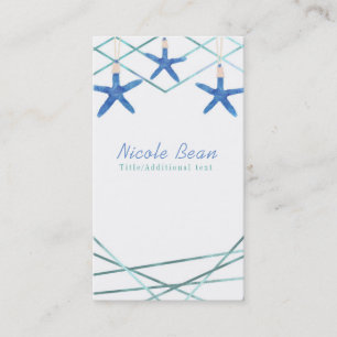 Starfish & Modern Lines Eleganter Strand Custom Ch Visitenkarte