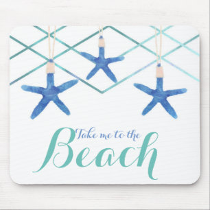 Starfish & Modern Lines Eleganter Strand Custom Mousepad