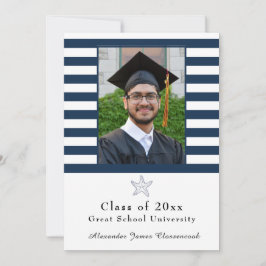 Starfish Modern Navy Weißer Streifen Ankündigung