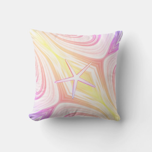 Starfish Multicolor Pink Abstrakter Muttertag Kissen (Vorderseite)