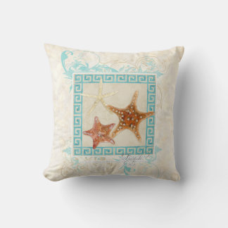 Starfish Muscheln Griechischer Musterstrand Kissen