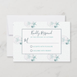 Starfish Muscheln Moderne elegante Beach UAWG Wedd RSVP Karte